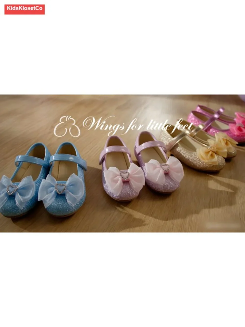 Girls Mary Jane Flats Bow Cute Princess Dress Shoes Non-Slip Soft Sole